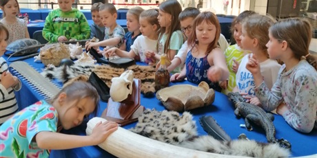 Powiększ grafikę: 1a uczy się, czego nie przywozić z wakacji na warsztatach zorganizowanych przez Fundację Gdańskiego Ogrodu Zoologicznego.