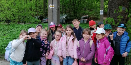 Uczniowie 1a i 1b na leśnej wyprawie "żółtym szlakiem" do Doliny Królewskiej
