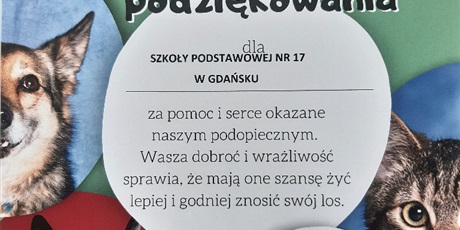 Powiększ grafikę: Otrzymane podziękowanie.